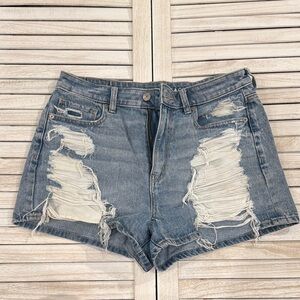 Distressed Denim Shorts